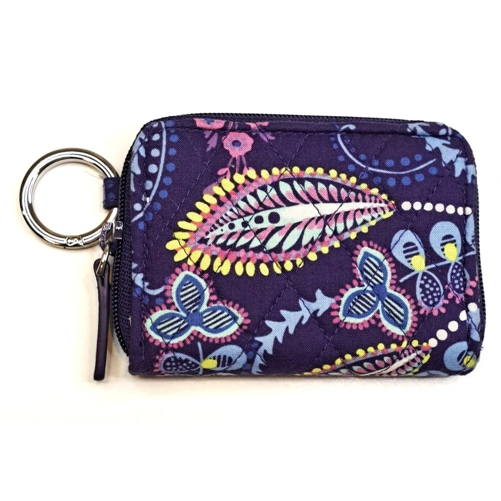 Vera Bradley 3-pc Crossbody Bag "BATIK LEAVES" Quilted Cottage Wallet ID Holder - Picture 7 of 7